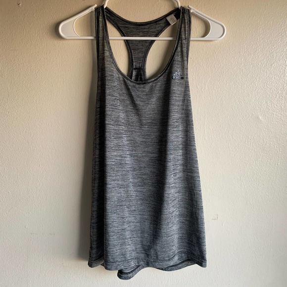 Adidas Women’s Spacedye Gray Razor Back Tank - Picture 2 of 7